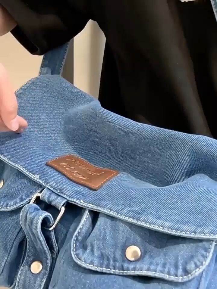ショルダーバッグ・ポシェット V73 Women Messenger Bags 73BS8BR01ALICEAVIO Blue Women's Denim Satchel Crossbody Bag Shoulder Handbags Jean