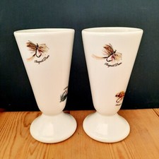Vintage Lemoges Solim France Pair Of Ceramic Vases Vase Fly Fishing Flies Design