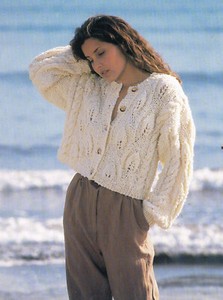 cropped aran cardigan