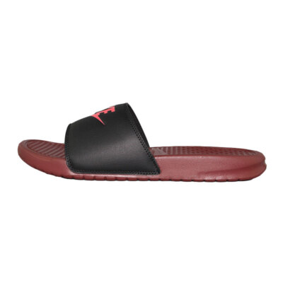 Nike Men's Benassi Sandals Slippers Red Black 343880-601 - Main Image