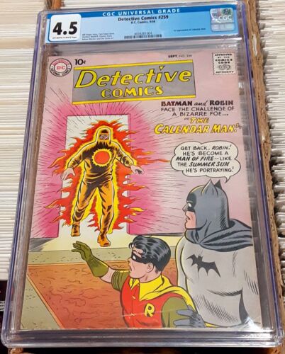 DETECTIVE COMICS #259 - 1st APP. OF THE CALENDAR MAN - DC COMICS/1958 - CGC 4.5 - Picture 1 of 2