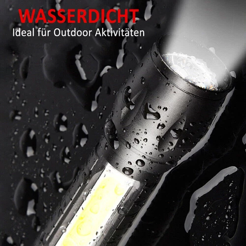 2 Stück Taschenlampe LED Aufladbar USB Super Hell Taktisches Fackel Lumen Akku - Bild 6 von 20