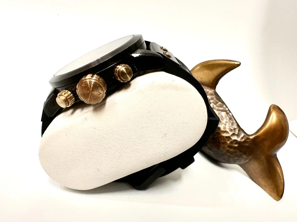 BRERA OROLOGI MENS 42MM BK STAINLESS CHRONO,DAY, NOTTE WATCH BK/GD ACO4 RET $999 - Image 4 of 4