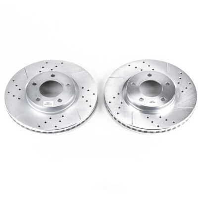 Disc Brake Rotor Set-Front Drilled, Slotted and Zinc Plated Brake Rotor Pair