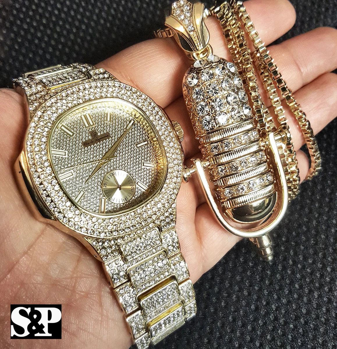 Gold chains and watches hot sale