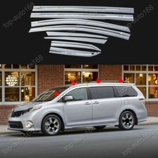 Chrome Window Visor Vent Shades Sun Rain Guard 8pcs For Toyota Sienna 2012-2020 Chrome Window Visor Vent Shades Sun Rain Guard 8pcs For Toyota Sienna 2012-2020