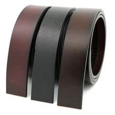 Men Cowhide Belt Strap No Buckle Genuine Split Leather Automatic Buckle Belt