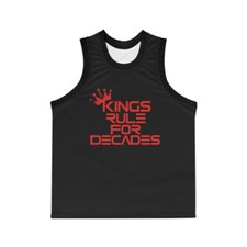 Kings Rule For Decades Red Logo Black Unisex Basketball Jersey (AOP)