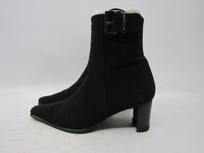 Stuart Weitzman Womens Size M Black Zip Fashion Ankle Boots Booties