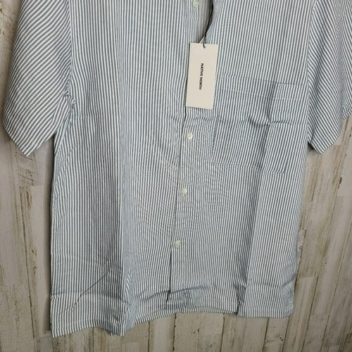 Native North Men's Blue Striped Bureau Shirt Button Up Front Size Large - Picture 4 of 8