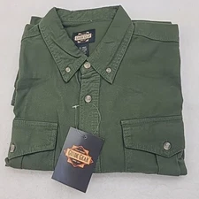 Guide Gear Shirt Mens XL Green Regular Flannel Chamois Long Sleeve Button Down