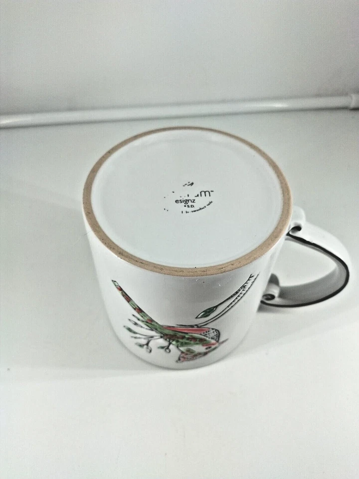 Taza de café Cardinal Bird on Branch XLG 21 oz diseño de invierno 4" X 4" roja interior Foto 4 de 4