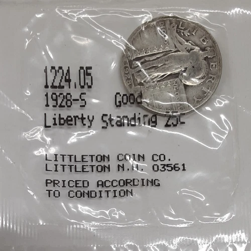 1930-S Standing Liberty Quarter Dollar Coin Very Good in Littleton Packaging
