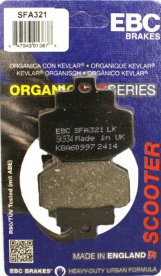 Passend für Benelli Adiva 150 2001 2002 2003 2004 EBC BIO BREMSSCHEIBENBELAG HINTEN
