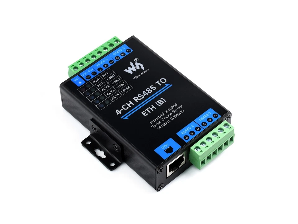 Waveshare 4-Ch RS485 to RJ45 Ethernet Serial Server 4 Channels RS485 Independent - Image 3 of 4