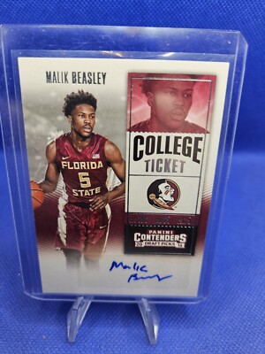 MALIK BEASLEY - 2016 Panini Contenders Draft College Ticket ROOKIE AUTO