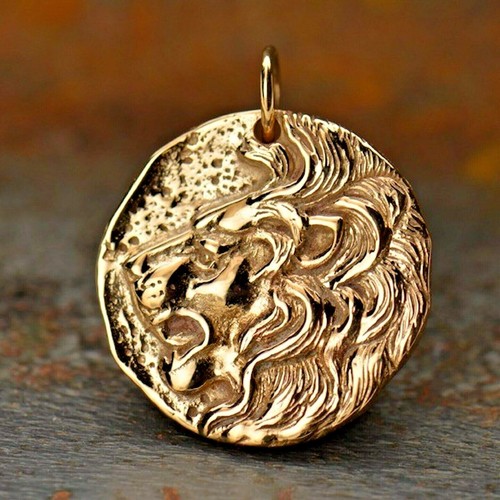 Bronze Lion Coin Necklace Ancient Mens 
