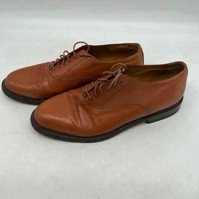 Land’s End Oxford Shoes Size 9W Brown Dress Tie-Up Shoe Nordstrom Shoe Stretcher Lands End Mens Brown Leather Round Toe Lace Up Oxford Dress  main image 2