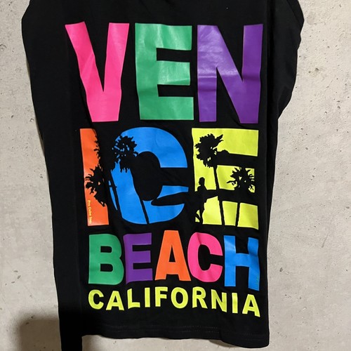 Venice Beach California Colorful Logo Black Racerback Sleeveless Tank Size Large - Picture 2 of 6