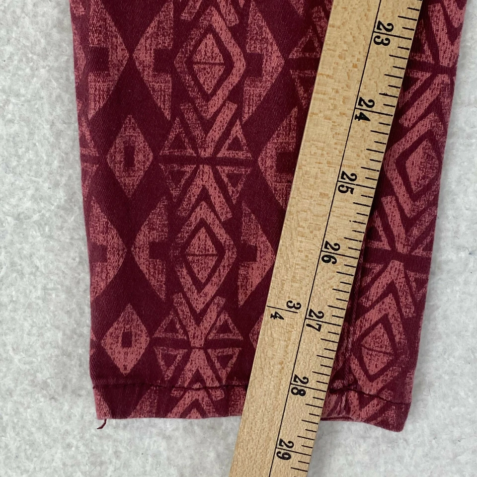 Love культуры подростков размер 7 геометрический принт узкие джинсы вино красный и розовый - Изображение 4 из 4