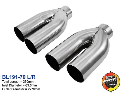 Exhaust tips tailpipes trims SET for BMW M5 E39 to replace rear mufflers  - Bild 1 von 4