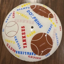 70’s Vintage Ceiling Sport Light Dome - ABA, NBA, NFL, AFL, NL - 14.5” Diameter