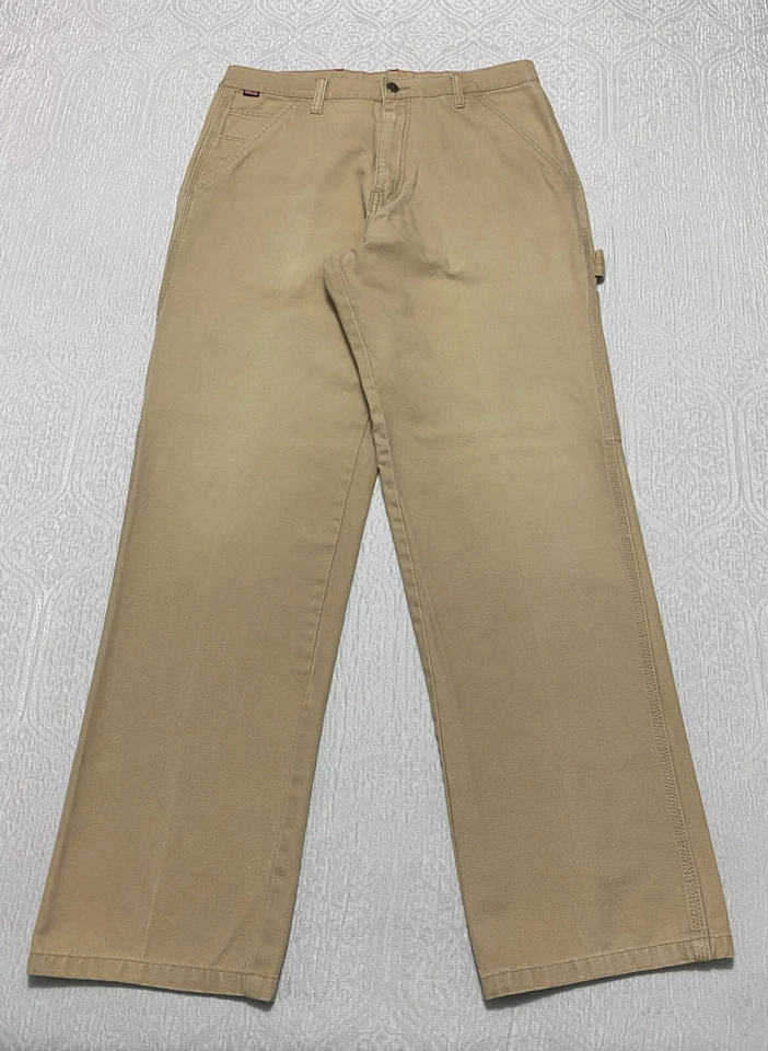 Pantalones Carpintero Craftsman Para Hombre Talla 34×32 Beige Lona Calce Relajado Foto 2 de 4