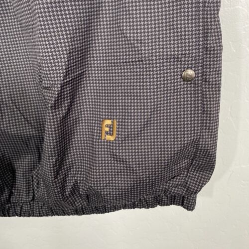 Footjoy Dryjoys Vest Mens XL Black Gray Golf Rain Jacket Pullover Houndstooth - Picture 3 of 10