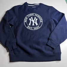New York Yankees Sweatshirt Mens Large Blue MLB Baseball Sport-Tek Crewneck