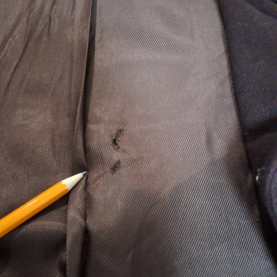 Chaquetón para mujer Calvin Klein marrón chocolate doble botonadura talla 6 lana vintage Foto 3 de 4