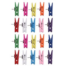 Push Pins with Wooden Clips Pushpins Tacks Thumbtacks, Clips with Pins5414