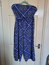 Beautiful Soft Blue Floral Primark Strapless Playsuit Size 10 VGC Very Pretty