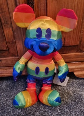Disney Mickey Mouse Regenbogen Stolz 16 Zoll Plüschtier mit Etikett Stofftier