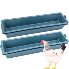 4 Pack Chicken Feeder Plastic Feed Trough Bucket for Chicken Duck Pigeon Bird...