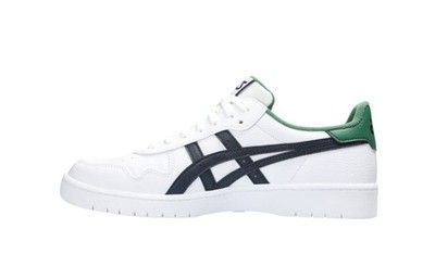 GENUINE ASICS JAPAN S MENS SIZE 13 D WHITE BLACK GREEN LEATHER COURT SNEAKER NEW