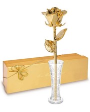Forever Rose 24K Gold Dipped Real Rose   Handmade, Long-Lasting Preserved Flo...
