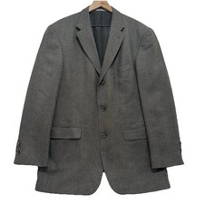 Oscar De La Renta Men  s Blazer 42L Gray Lambswool Cashmere Sport Coat Jacket