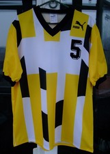 Vintage 90s Puma Football Jersey Made in Germany Yellow Black #5 Soccer Shirt L
