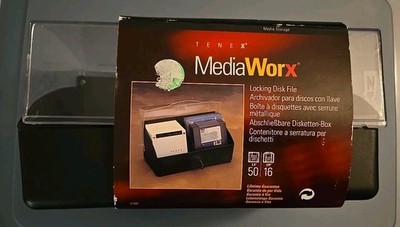 MediaWorx 3.5'' Disk File Storage Unit Holds 50 Floppies - READ 