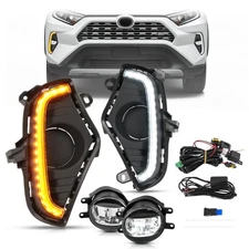 For Toyota RAV4 2019-2025 LED  Front Bumper Fog Light & DRL Kits Driving Lamps