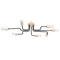 Deckenleuchte Stahl Holz E27 BüRo Esszimmer B:100 Cm Deckenlampe Wohnzimmer