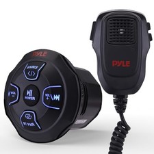 Pyle Marine Bluetooth Receiver w/2-Channel Wireless Controller Handheld Mic