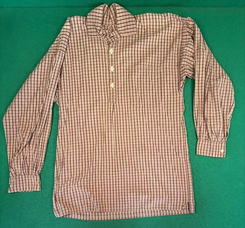 Reproduction Civil War Cotton Shirt Hand Sewn Size 40 Pullover 4 Button Front