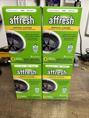 (4 Boxes) Affresh Garbage Disposal Cleaner, Removes Odor-Causing Residues, 3
