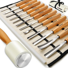 Wood Carving Kit Wood Carving Tools Set12 Chisels Wood Mallet With Canvas Case