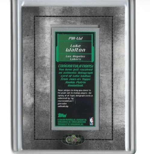 2003-04 TOPPS ROOKIE MATRIX BASKETBALL LUKE WALTON AUTO MINI-FRAMED CARD - Image 2 of 2