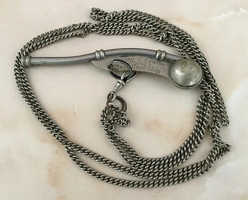 VINTAGE 1951 BOSONS WHISTLE WITH CHAIN