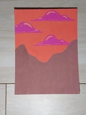 Sindy Fuhr Acrylic Painting 6x8 Inch Nature Abstract Art Title Summer Mountain 