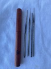 Vintage Wooden Crochet Hook Case With 4 Small Hooks — photo 2