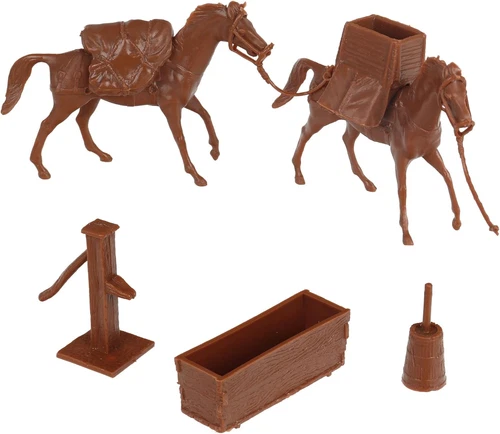 BMC Classic Marx Western Pack Horses Old West Cowboy Plastic Playset Accessories
